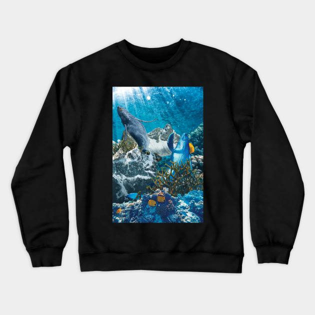 Hiking underwater Crewneck Sweatshirt by katie_rou